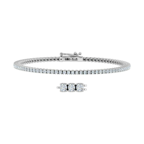 2 Carat Diamond Tennis Bracelet in 10K White Gold (7.5 Inch)