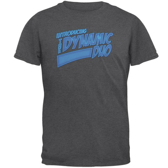 Dynamic Duo Funny Comic Book Dark Heather Adult T-Shirt - Large