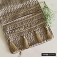 thumbnail image 5 of Decorative Gold Table Runner 8 Seater Table Runner (14 x 108 inch), Mosaic, Tassels, Pintucks & Textured Table Runner, Silk fabric Table Linen, Geometric Pattern Modern - Mosaic Decor, 5 of 10