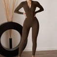 thumbnail image 5 of Women's Long Sleeved Tight Fitting Jumpsuit Pants With High Elasticity, Sports Yoga Pants, Slim Fit, Comfortable And Skin Friendly, 5 of 7