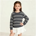 thumbnail image 2 of Lorytime Boys Girls' Sweaters Winter Kids Stripes Knitted Pullover Crewneck Long Sleeve Tops Warm Knitwear 2-3 Years, 2 of 7