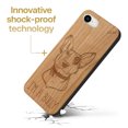 thumbnail image 3 of Case Yard Wooden Case Outside Soft TPU Silicone, Slim Fit Shockproof Wood Protective Phone Cover for Girls Boys Men and Women, Supports Wireless Charging I am a Bully Design case for iPhone-SE, 3 of 7