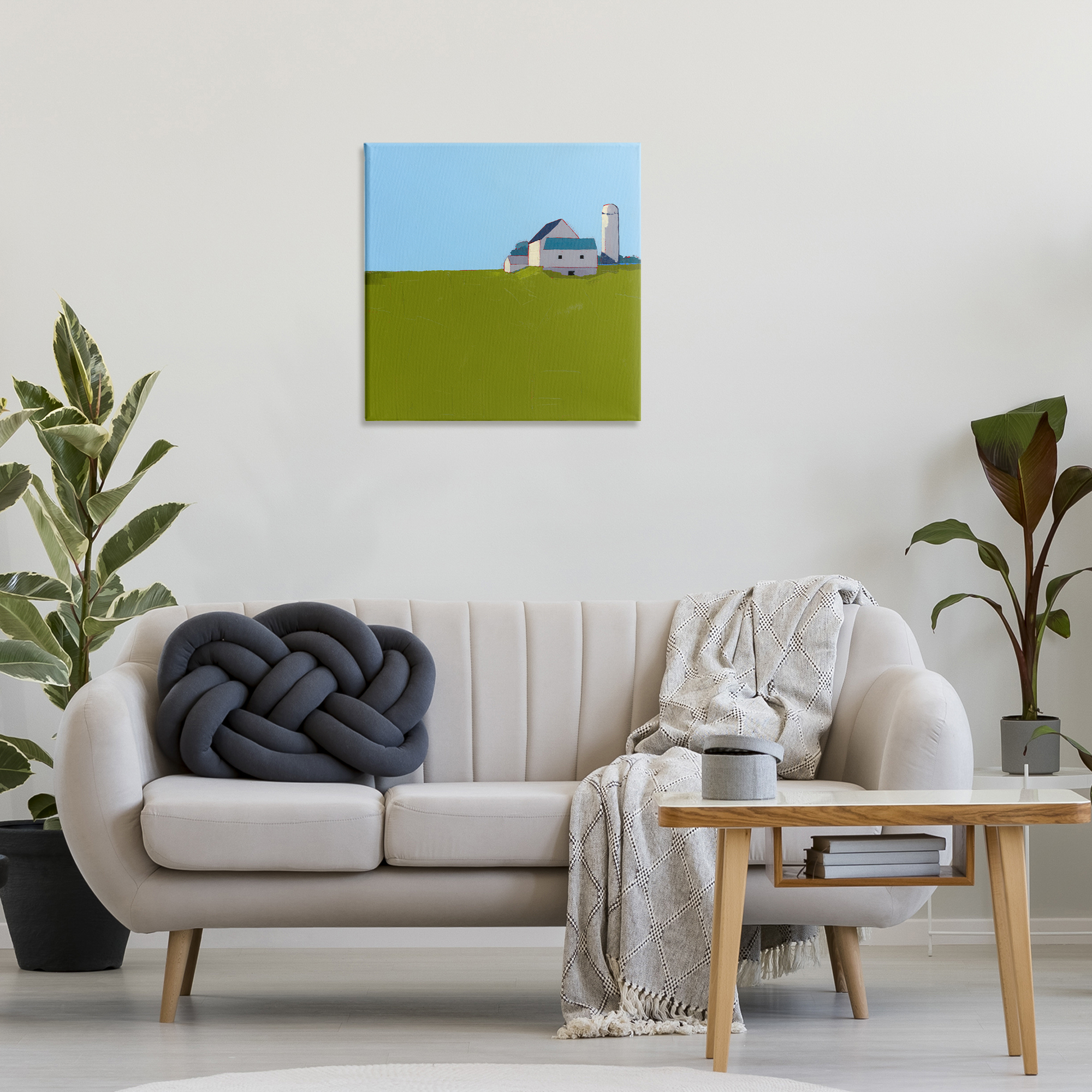 Farmland Silo in Distance Canvas Wall Art, design by Ruth LaGue