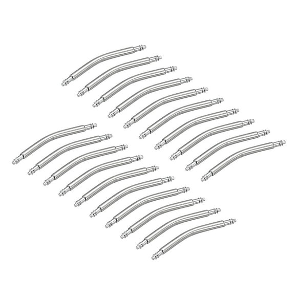 Pasadores de resorte curvados de 22 mm, diámetro de 1.8 mm, acero inoxidable con extremo de doble brida para correas de reloj 20 unidades