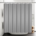 thumbnail image 4 of Grey Extra Long Shower Curtain Pure Color Neutral Fabric Bath Curtain Farmhouse Vintage Concise Bathtub Curtain for Adults Bathroom Decor Polyester with Hooks 84x72 Inch, 4 of 6