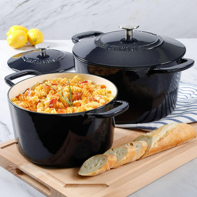 7-Quart Enameled Cast Iron Dutch Oven, Grey Sold by at Home