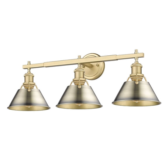 Orwell 3-Light Vanity Light in Brushed Champagne Bronze with Aged Brass