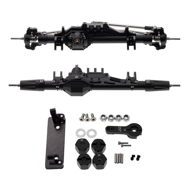 Tholdsy 1 Juego de montaje del eje trasero, montaje frontal de aleación de aluminio útil multiusos, accesorios de coche RC multifuncionales útiles Kits de construcción modelo Negro Tholdsy FN001725-01