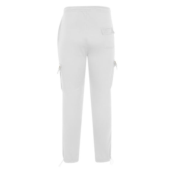 KeShDi Lounge Pants Men Wide Leg Pants Men Casual Trousers High Waist Drawstring with Multi-Pockets Long Pants White 4X