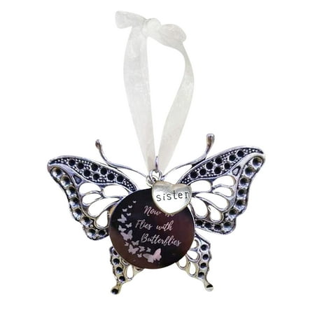 

AXXD Christmas Deco Hanging Ornaments Creative Hollow Carving Exquisite Butterfly Memorial Family Pendant Christmas Tree Decoration Car Rearview Mirror Pendant Thanksgiving For Clearance