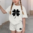 thumbnail image 4 of Fesfesfes Kids Outfits Girls St Patrick's Day Outfits Children's Boys Girls Short Sleeve Tops Short Pants Girls Clothes 2PCS Set, 4 of 6