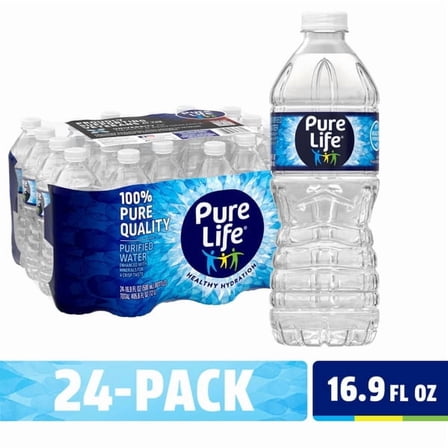 PURE LIFE Purified Water, 16.9 fl oz (500 mL) Bottles, 24 Pack