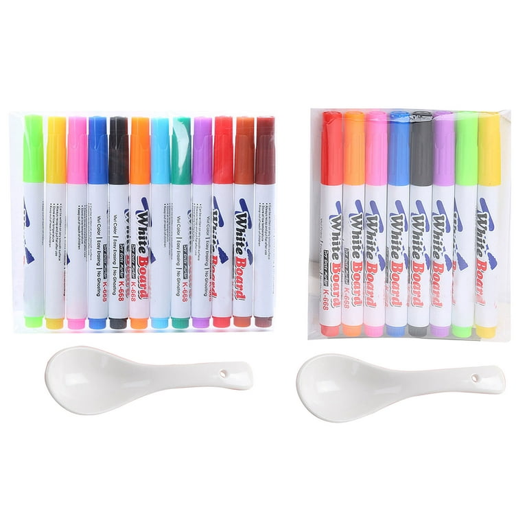 Colorful Whiteboard Markers Magical Water Painting Pens with Spoon Washable  Floating Doodle Pens for Kid Birthday Gifts 