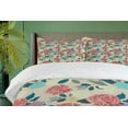 thumbnail image 4 of Ambesonne Flowers Duvet Cover Set, Floral Colorful Grown Roses, 2-Calking, Pale Taupe Pale Rust, 4 of 7