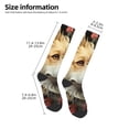 thumbnail image 3 of Bingfone Compression Socks for Women and Men Long Socks for Running Athletic Cycling Nurse-Vintage Colorful Flower Puppy, 3 of 8