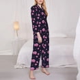 thumbnail image 3 of Pofeuu Pink Planets And Stars Print Womens Pajamas Set Long Sleeve Sleepwear Button Down Nightwear Soft Pj Lounge Sets Button Down Pajamas Women-Large, 3 of 7