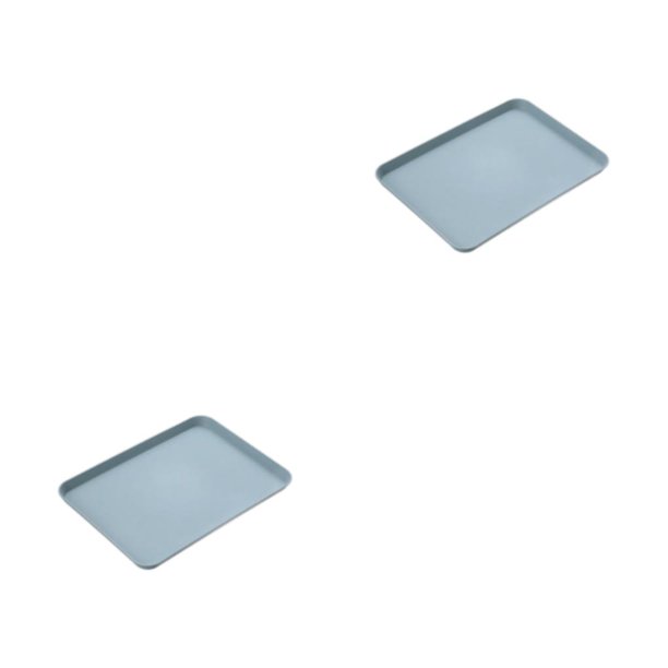 Bewildely Bandeja de plástico elegante para servir y exhibir artículos Bandeja de té rectangular de plástico de amplia aplicación azul azul grande 2Conjunto