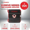 thumbnail image 2 of Crunch 2125W 2 Channel Subwoofer Car Audio Amplifier with Adjustable Crossovers, Bass Knob, 2 of 7