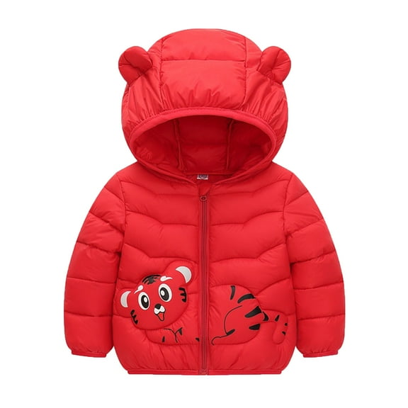 Quealent Girls Winter Jacket Outerwear Coats Baby Toddler Boys Girls Winter Coats with Hoods Girls' Outerwear Jackets & Coats Red,18-24 Months