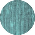 thumbnail image 1 of Ahgly Company Indoor Round Abstract Turquoise Blue Contemporary Area Rugs, 4' Round, 1 of 4