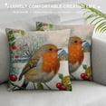 thumbnail image 3 of CMMY Christmas Adorable Robin Bird Pillow Covers Winter Holiday Xmas Red Mistletoe Rustic Red Farmhouse Throw Pillow Case Cushion Case Cover Decor Home Sofa Chair 20x20in, 3 of 5