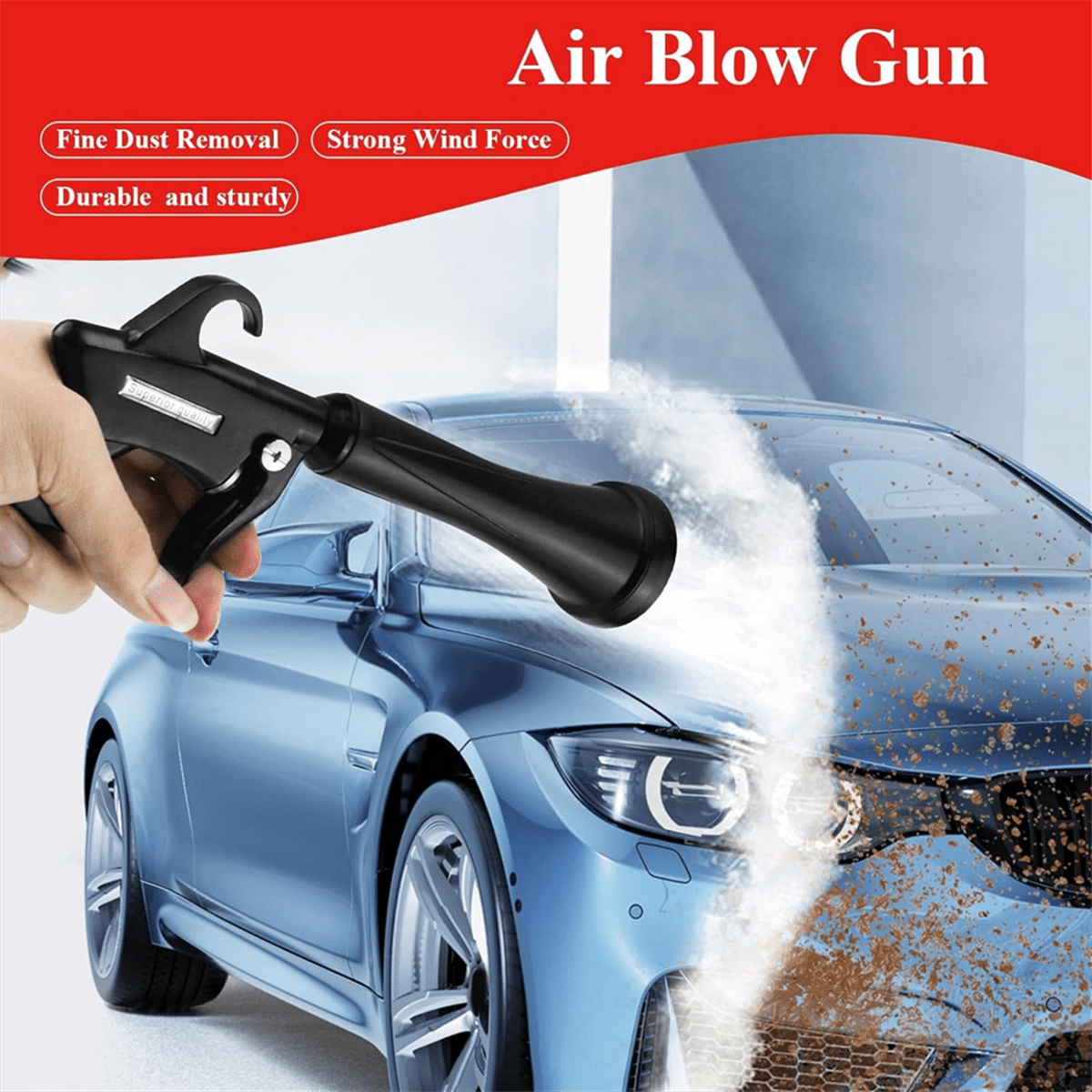 Air Cleaning Nozzle with Rubber Guard and Brass Adjustable Air Flow Nozzle Air Nozzle for Compressor Pneumatic Tool