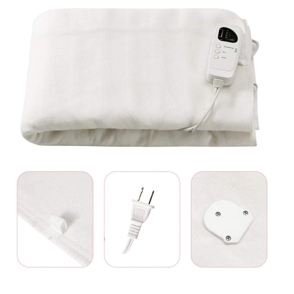Costway Heated Mattress Pad Low-Voltage 5 Temperature Modes 8H Timer UL Twin Size