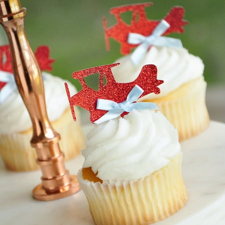 Airplane Cupcake Toppers Ships In 1 3 Business Days Birthday Party Decorations 12 CT Airplane Cupcake Toppers Ships In 1 3 Business Days Birthday Party Decorations 12 CT