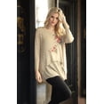 thumbnail image 3 of Simply Couture Women's Solid Crewneck Floral Light Knit Lace Long Sleeve Blouse Top, 3 of 5