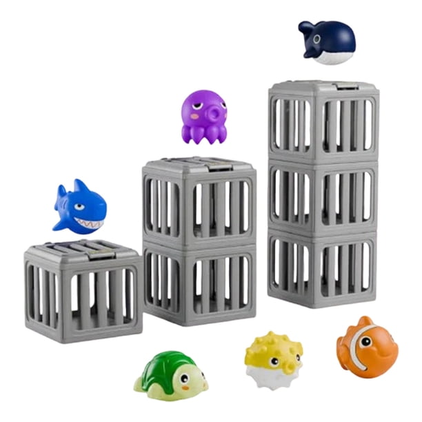 Piscina infantil de buceo, fácil de desmontar, 7,6 x 7,6 x 7,5 cm, juego de piscina flotante con animales para nadar y bucear, uso versátil para niños y niñas, verano, patio trasero