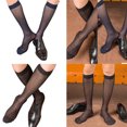 thumbnail image 2 of Men Fashion Sheer Pattern Dress Socks Thin Nylon Long Tube Calf Socks Stockings for Business Suit and Formal Use, 2 of 9