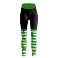 thumbnail image 2 of MKLEKYY Leggings para mujer, pantalones verdes con estampado de buena suerte de Paddystripes para mujer, leggings ajustados para yoga, correr, gimnasio, 2 of 4
