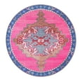 thumbnail image 3 of Unique Loom Timeless Collection Area Rug - Thomas (5' Round Fuchsia/Blue), 3 of 12