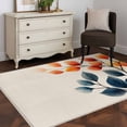 thumbnail image 3 of Autumn Orange Blue Leaf Area Rugs 4x6 ft Country Watercolor Plant Tree Leaf Linen Washable Rug Non Slip Indoor Carpet Absorbent Floor Mat for Living Room Bedroom Dining Room, 3 of 9