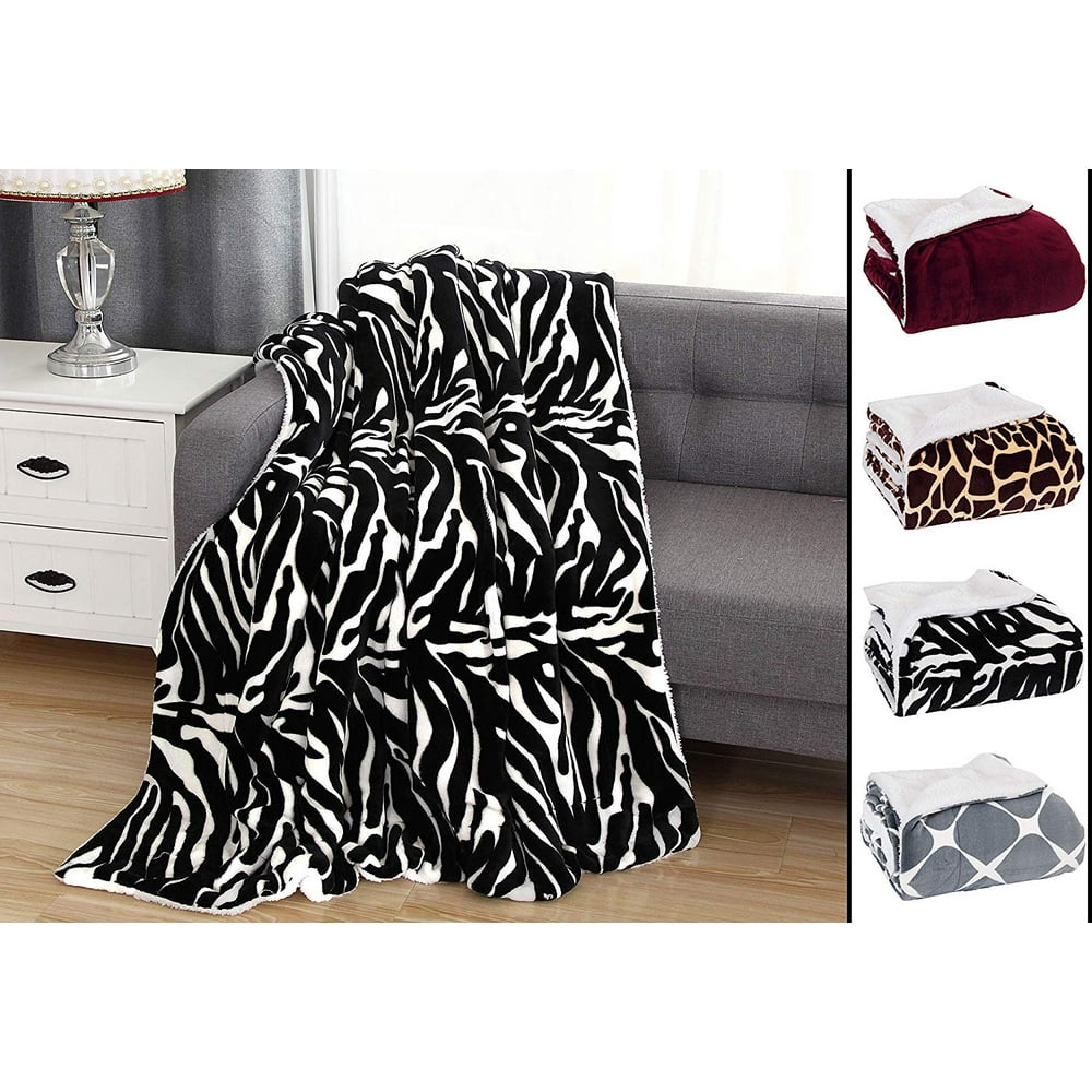 Luxury UltraPlush Velvet Touch Sherpa Fleece Throw/Blanket Soft, Warm