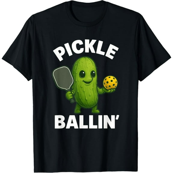 Pickle Ballin' - Pickleballers Pickleball Player T-Shirt Tops Tee