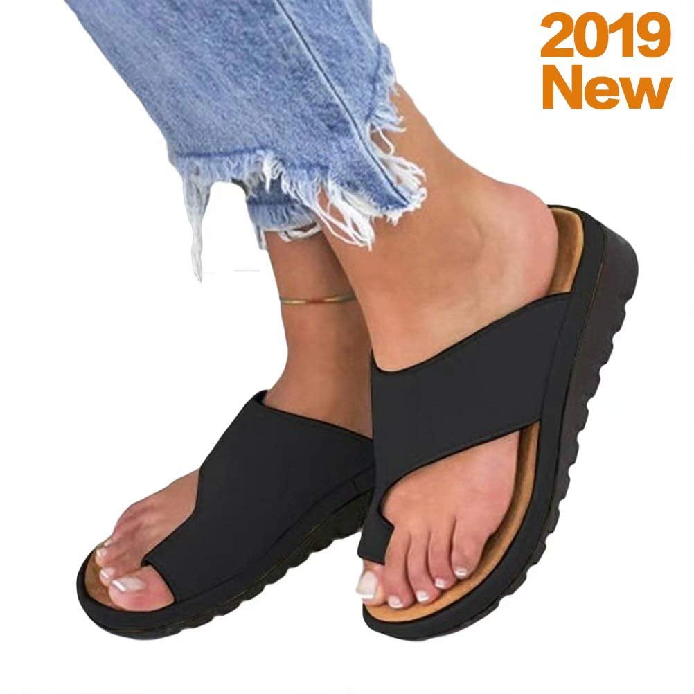 Sandals for Women Platform,2020 Crystal Comfy Platform Sandal Summer Beach Travel Shoes Sandal Ladies Flip Flops 