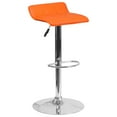 thumbnail image 3 of Orange Vinyl Adjustable Height Barstool with Quilted Wave Seat, 3 of 6