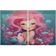 thumbnail image 2 of Coolnuti Pink Mermaid Girl Valances for Windows 36 Inch Small Window Blackout Valance Curtains Rod Pocket Window Curtains Treatment for Kitchen Bathroom Cafe, 1 Panel Home Decor, 2 of 7