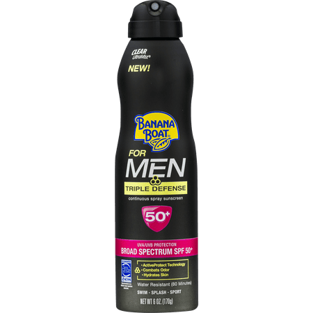 Banana Boat Sunscreen Spray for Men, 50 SPF, 6 oz
