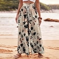 thumbnail image 2 of Women's Wide Leg Pants High Waist Flowy Drawsting Casual Loose Trousers Lounge Business Pants with Pockets (2XL, Multicolor), 2 of 5