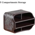thumbnail image 3 of Antique Leather Remote Control Holder, 360 Degree Spinning Desk Tv Remote Caddy/box, 3 of 4