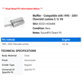 thumbnail image 2 of Muffler - Compatible with 1995 - 2001 Chevy Lumina 3.1L V6 1996 1997 1998 1999 2000, 2 of 2