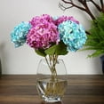 thumbnail image 4 of Limei 1 Bouquet 16.5In Artificial Hydrangea Silk Flowers Bouquet Faux Hydrangea Stems for Wedding Centerpieces Home Decor (Blue), 4 of 7