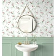 thumbnail image 3 of NextWall Blossom Floral Trail Peel and Stick Wallpaper (Blush & Spearmint), 3 of 9