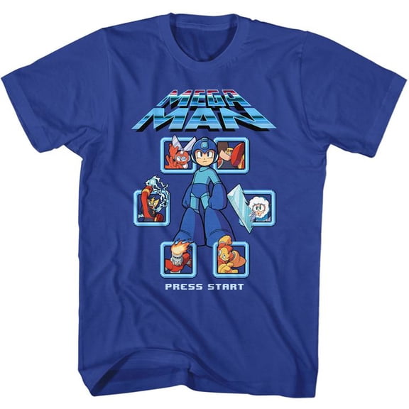 Mega Man Mm1 Select Screen Remix Royal Adult T-Shirt 5Xl