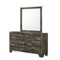thumbnail image 4 of Rustic Brown Finish 4pc Full Size Platform Bedroom Set Bed Dresser Mirror Nightstand, 4 of 6
