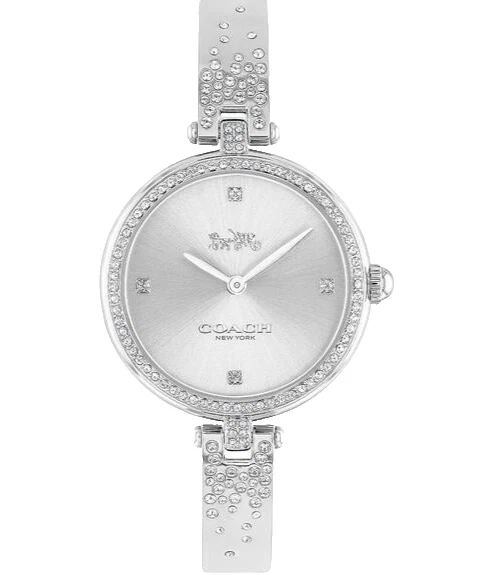 COACH 14000088 Grand Pink Logo Dial Silver Bracelet Band  display picture 1