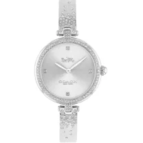 Coach Park 14503650 Silver White Dial Silver Bangle Bracelet 30MM Womens Watch