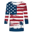 thumbnail image 4 of Lorytime 3/4 Length Sleeve Womens Tops Fourth of July Outfits Patriotic Graphic Outfits Lorytime Stars and Stripes Wear, 4 of 5
